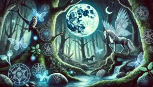 Moonlit Whispers: Exploring Ancient Myths, Magical Creatures, and Nature's Symbols-cover